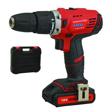 TRAPANO EXCEL AVV. MAND. AUTOS. MM.10 CONN. USB BATT. LITIO 18V CON PERCUSS. 316163