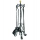 SET 4 ATTREZZI PER CAMINO TORCIGLIONE CON TREPPIEDI 408769