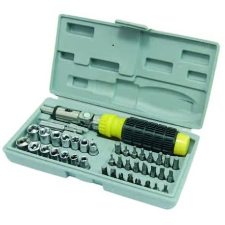 GIRAVITE PORTAINSERTI E BUSSOLE DA 1/4" IN SERIE 41 PEZZI 162975