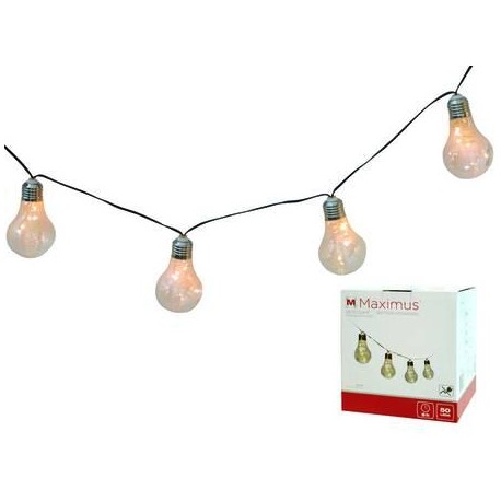 CATENARIA 10 LED TRASPARENTE A BATTERIA C/TIMER 407939