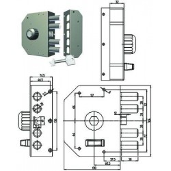 SERRATURA A POMPA CR CON SCROCCO E POMOLO 3050 412766