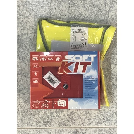 KIT AUTO - PRONTO SOCCORSO CON GILET ALTA VISIBILITA'