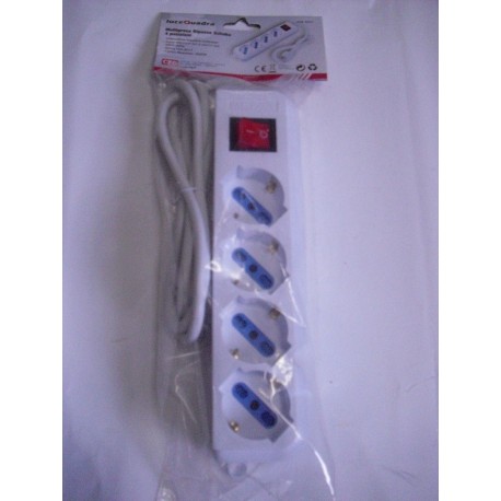 multipresa ciabatta elettronica 4 posti schuko/bivalenti c/int. 