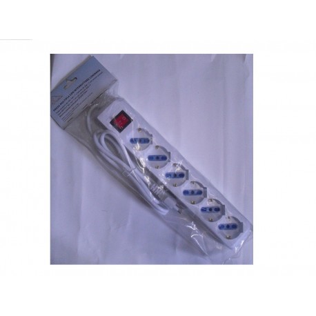 multipresa ciabatta elettronica 6 posti schuko/bivalenti c/int. 