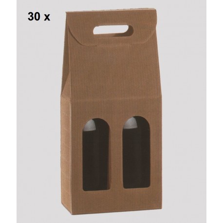 SCATOLA PORTA BOTTIGLIE 30pezzi ONDA AVANA 2 POSTI 6039202