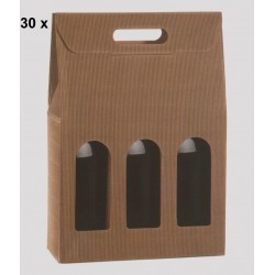 SCATOLA PORTA BOTTIGLIE 30pezzi ONDA AVANA 3 POSTI