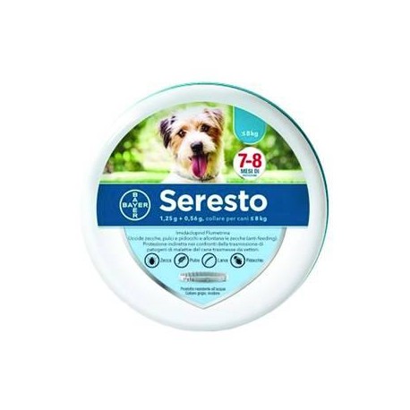 COLLARE SERESTO CONTRO PULCI E ZECCHE CANI FINO A 8 KG. 279925