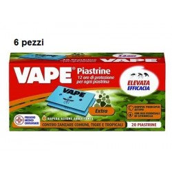 VAPE PIASTRINA 6cf. EXTRA P/ELETTROEMANATORI P/ZANZARE COMUNI, TIGRE E TROPICALI 411882