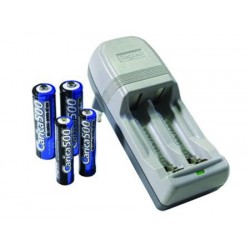 CARICATORE PER 2 BATTERIE CON PZ. 2 "AA" E PZ. 2 "AAA" CARICA500 421669