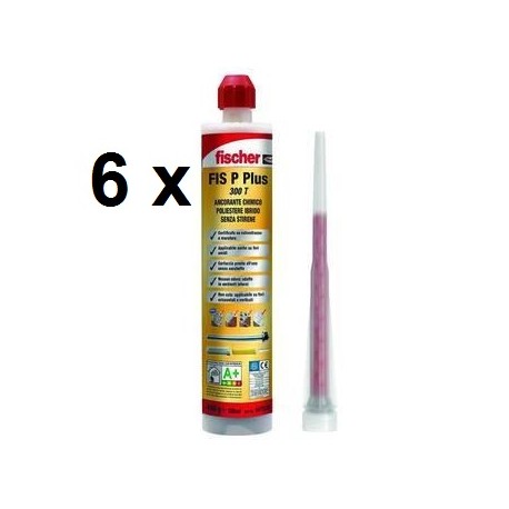 ANCORANTE CHIMICO FISCHER "FIS P PLUS 300T" 6pezzi 300ML. 233200