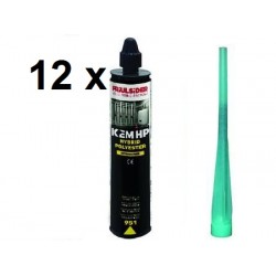 12 PEZZI ANCORANTE CHIMICO RESINA 300 ML. POLIESTERE "KEM HP HYBRID" 67263