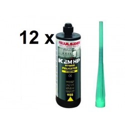 12 PEZZI cartuccia ancorante chimico 400ml.+beccuccio FRIULSIDER KEM HP HYBRID 219433