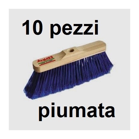 SCOPA INDUSTRIALE SENZA MANICO EXTRA PIUMATA BLU 10 pezzi 8591218