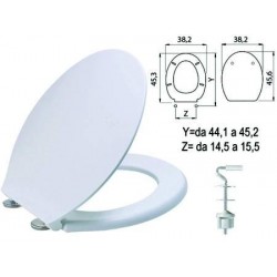 SEDILE WC IN TERMOINDURENTE "Z13" BIANCO CERNIERE INOX H025 SANIPLAST 410878