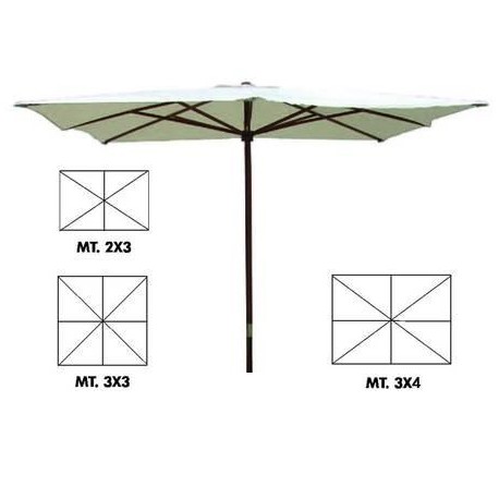 OMBRELLONE QUADRO E RETTANGOLARE IN LEGNO