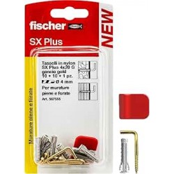 TASSELLO APPENDIQUADRI CON GANCIO FISCHER SX PLUS 4G 10pz. 5081140
