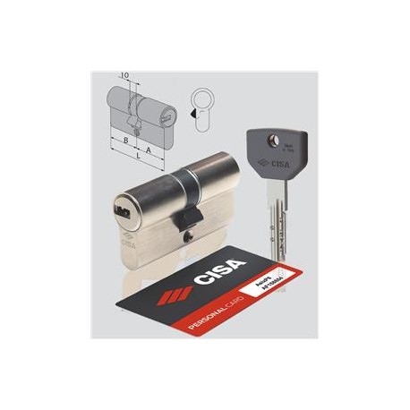 CILINDRO DOPPIO A PROFILO EUROPEO ASIX P8 CISA 0Q311 VARIE MISURE