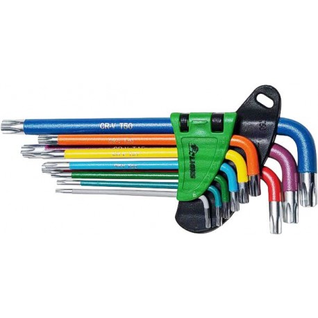 CHIAVI TORX TAMPER PZ.9 T10/50 C.V. RIVESTIMENTO ANTISCIVOLO COLOR LIONS 0160C