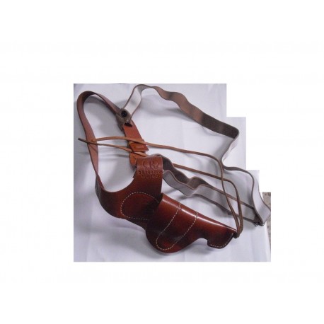 Fondina fodero in pelle per pistola 140x90mm. con imbracatura fatta a mano