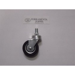 ruota in gomma nera ruotante d.50 per.fil.10ma x15 2737036