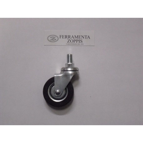 ruota in gomma nera ruotante d.50 per.fil.10ma x15 2737036