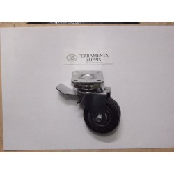 ruota in gomma nera ruotante per mobile d.60 piastra 65x50 c/freno 2735070