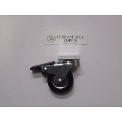 ruota in gomma nera ruotante per mobile d.50 piastra 40x40 c/freno 2737037