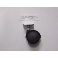 ruota in plastica nera ruotante per mobile d.50 piastra 45x45 2727402