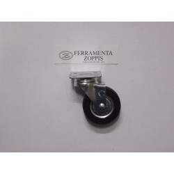 ruota in gomma nera ruotante per mobile d.50 piastra 40x40 2737018