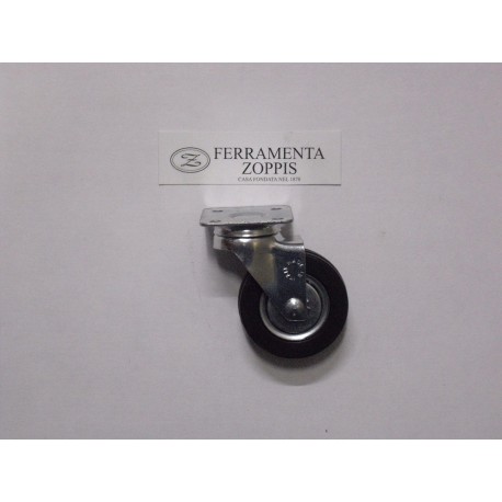 ruota in gomma nera ruotante per mobile d.50 piastra 40x40 2737018