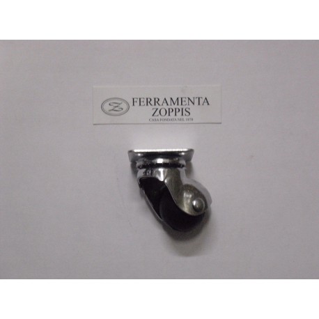 ruota in gomma nera ruotante per mobile d.30 piastra 40x40 2739009