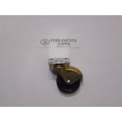 ruota in plastica nera ruotante per mobile d.45 piastra 40x40 2727403