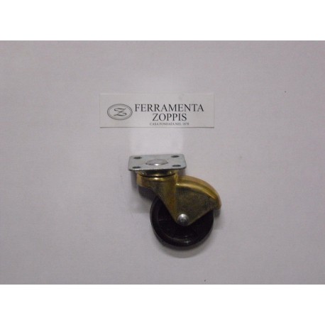 ruota in plastica nera ruotante per mobile d.45 piastra 40x40 2727403