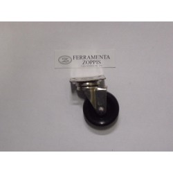 ruota in plastica nera ruotante per mobile d.50 47x37 piastra  2745090