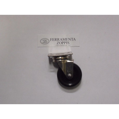 ruota in plastica nera ruotante per mobile d.50 47x37 piastra  2745090