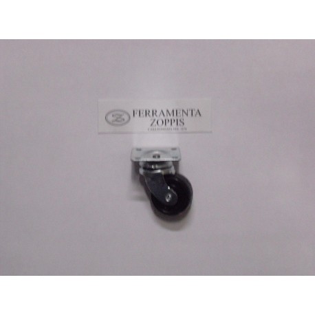 ruota in plastica nera ruotante per mobile d.32 piastra 35x35 2745054