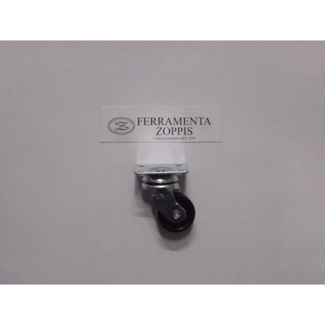 ruota in plastica nera ruotante per mobile d.27 piastra 35x35 2745050