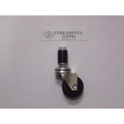 ruota in gomma nera ruotante d.40 perno c/tassello gomma 20x25 220/D/40