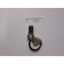 ruota in gomma nera ruotante d.50 perno c/tassello gomma 20x25 190/D/50