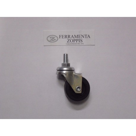 ruota in gomma nera ruotante d.40 PER.FIL. 8MA x15 2749045