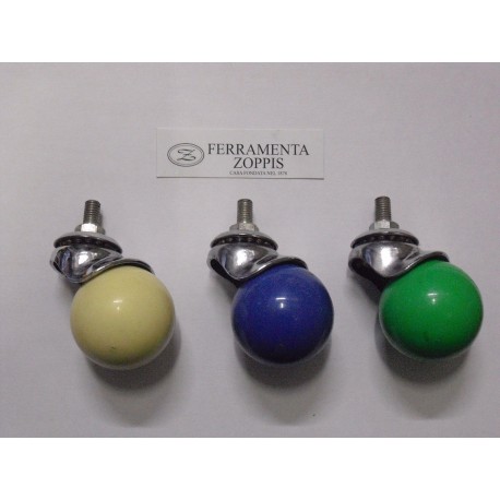 ruota rotante per mobile d.45 perno 8ma x15 verde/blu/bianca 18540