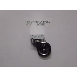 ruota in gomma nera ruotante per mobile d.40 piastra 40x40 2733009