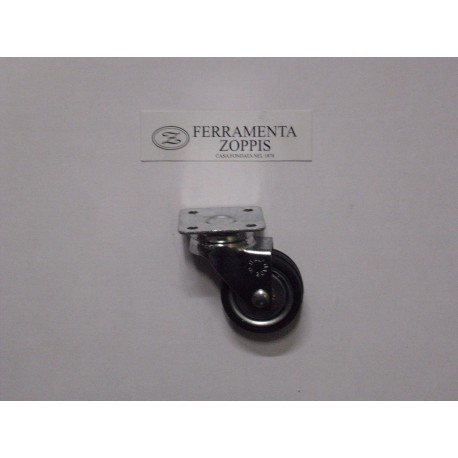 ruota in gomma nera ruotante per mobile d.40 piastra 40x40 2733009